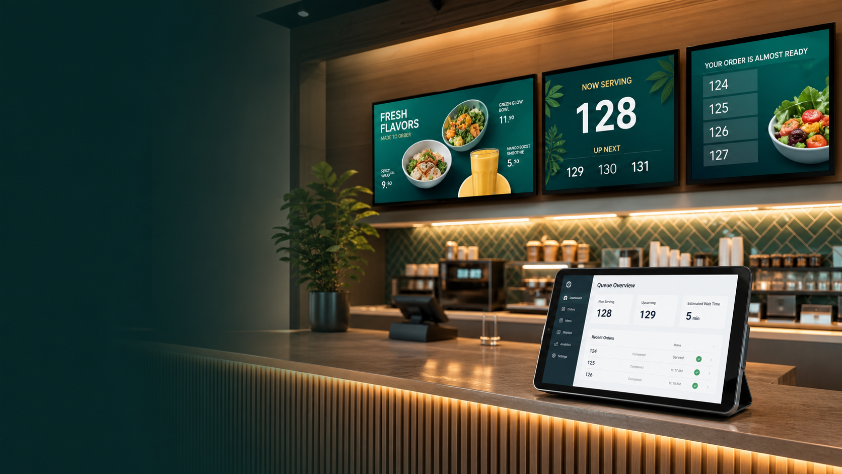 Ecrãs digitais izKiosk num espaço comercial